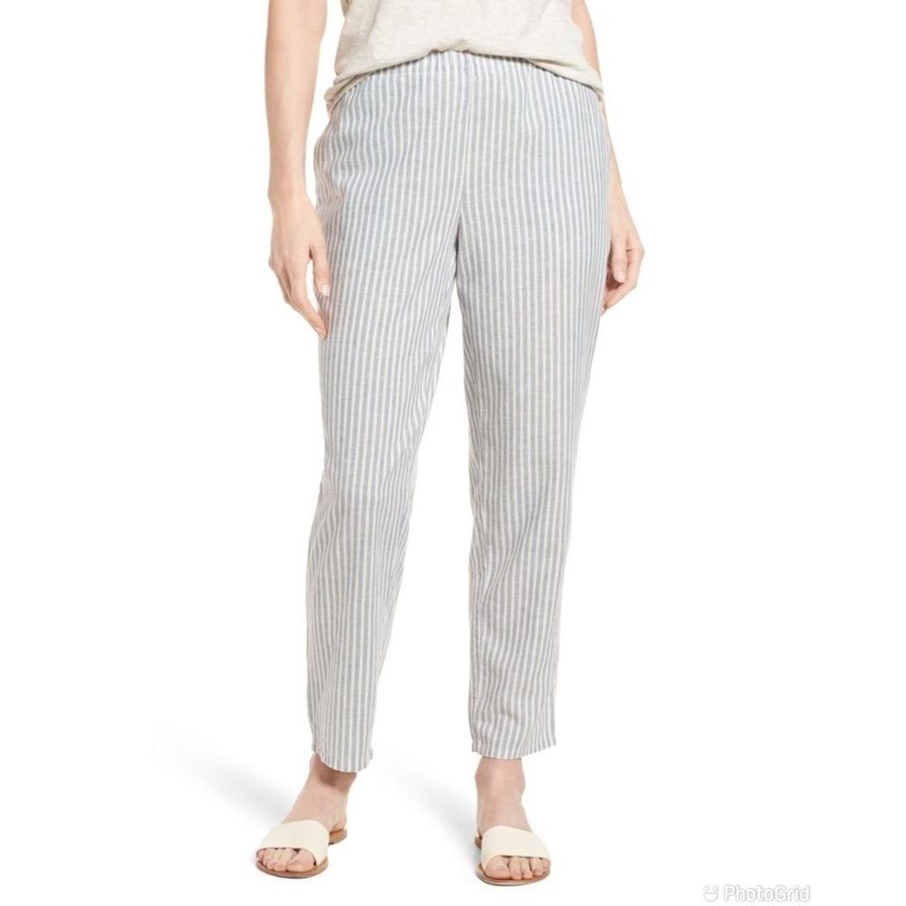 Eileen Fisher Stripe Hemp Blend Ankle Pants